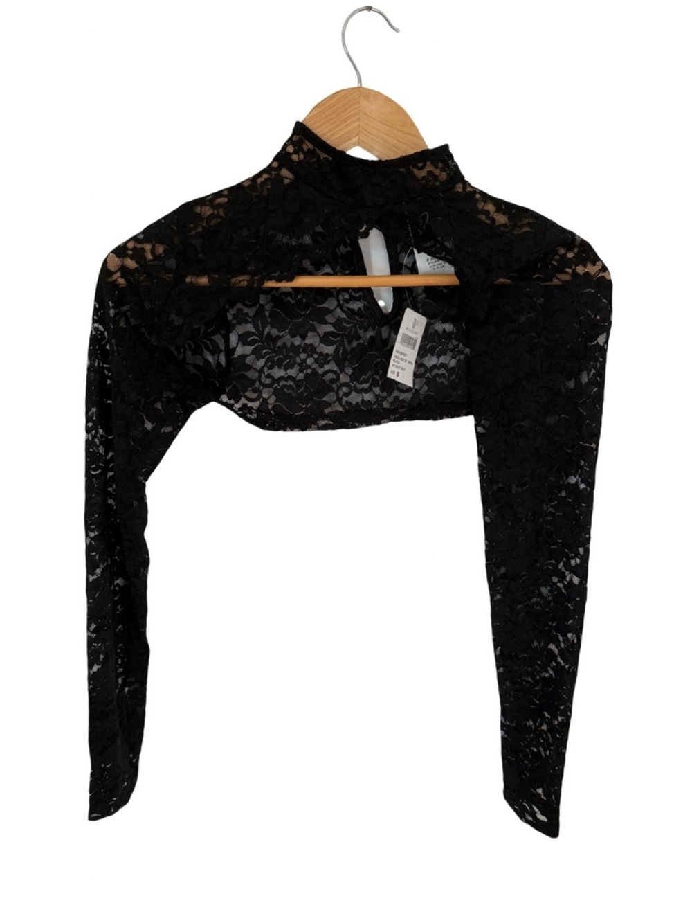 Windsor Sultry Attitude Lace Long Sleeve Black Topper Bolero NWT Size L - Picture 3 of 7